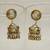 Beautiful light weight ethnic oxidised golden earring