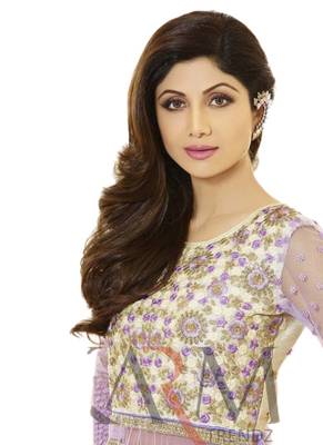 Purple Embroidered Net semi stitched sawlar with dupatta 2