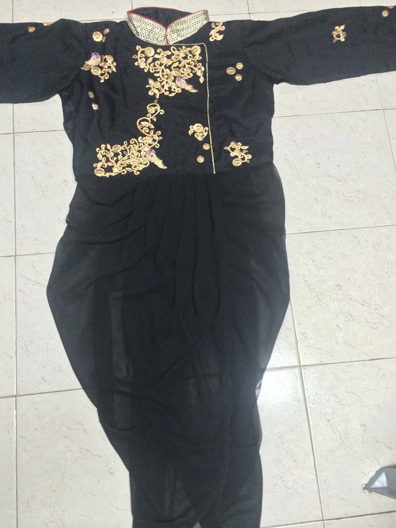 Women pista embroidered georgette semistitched salwar set main image 1