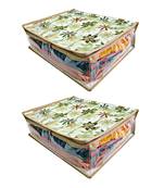 Atorakushon Flower Print Transparent Saree Cover,Wardrobe Organizer Regular Clothes Dress Protection cover Bag 2pcs