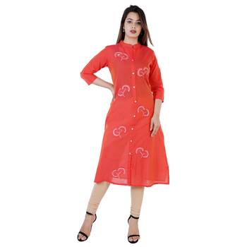 Red embroidered chanderi ethnic-kurtis 1