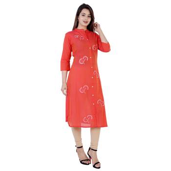 Red embroidered chanderi ethnic-kurtis 3