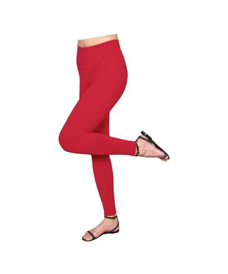 Bloody Red  ankle length premium shapewear leggings for ladies & girls 2