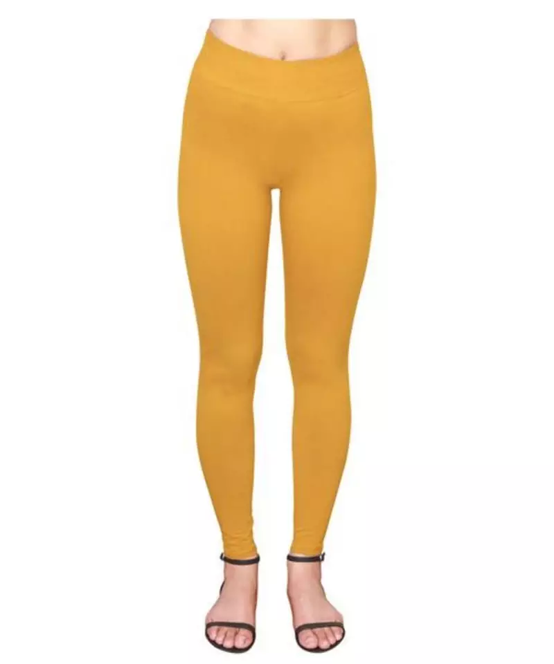 Golden Yellow  ankle length premium shapewear leggings for ladies & girls