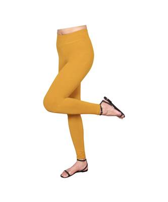 Golden Yellow  ankle length premium shapewear leggings for ladies & girls 2