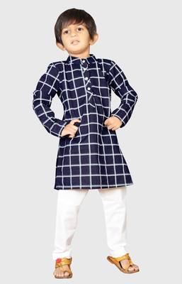 Kids Black Kurta Pyjama For Boys  1