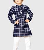 Kids Black Kurta Pyjama For Boys 