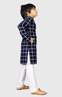 Kids Black Kurta Pyjama For Boys  3