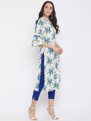 White printed cotton kurtas-and-kurtis 4