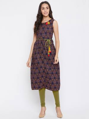 Blue printed cotton kurtas-and-kurtis 3