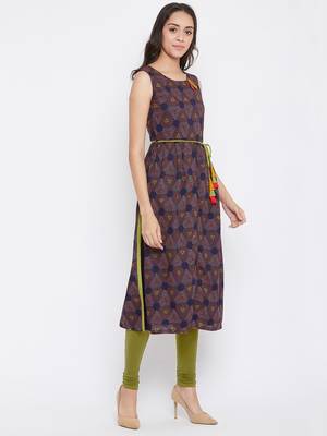 Blue printed cotton kurtas-and-kurtis 4