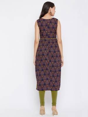 Blue printed cotton kurtas-and-kurtis 5