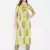 Light yellow printed cotton kurtas-and-kurtis