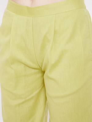 Light yellow printed cotton kurtas-and-kurtis 5