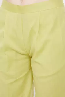 Light yellow printed cotton kurtas-and-kurtis