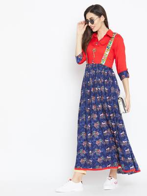 Multicolor
 printed rayon kurtas-and-kurtis 1