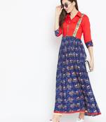 Multicolor
 printed rayon kurtas-and-kurtis