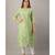 Women's  Pista Green Chanderi & Cotton Embroidered Straight Kurta