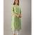 Women's  Pista Green Chanderi & Cotton Embroidered Straight Kurta