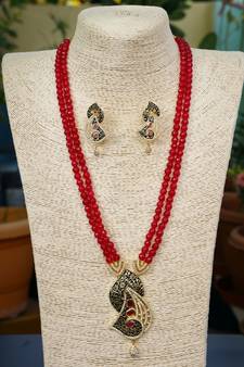 Red onyx necklace-sets