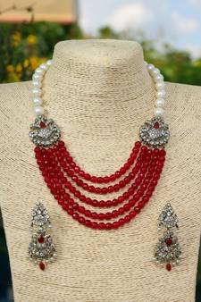 Red onyx necklace-sets