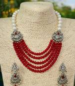 Red onyx necklace-sets