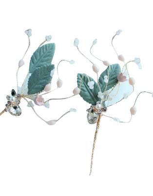 Beautiful Pack of 2 Multicolor Bridal Flower Hair Accessory/Hair Pin for Women and Girls 1