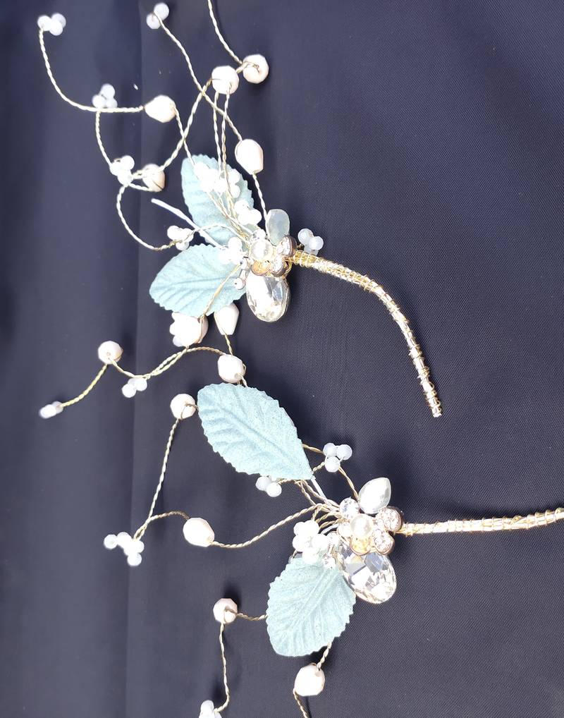 Beautiful Pack of 2 Multicolor Bridal Flower Hair Accessory/Hair Pin for Women and Girls