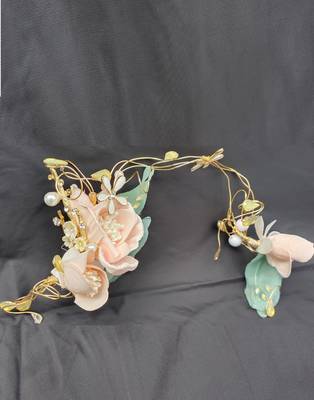 Beautiful 1 Pc Multicolor Bridal Flower Hair Accessory/ HeadPiece for Women and Girls 3