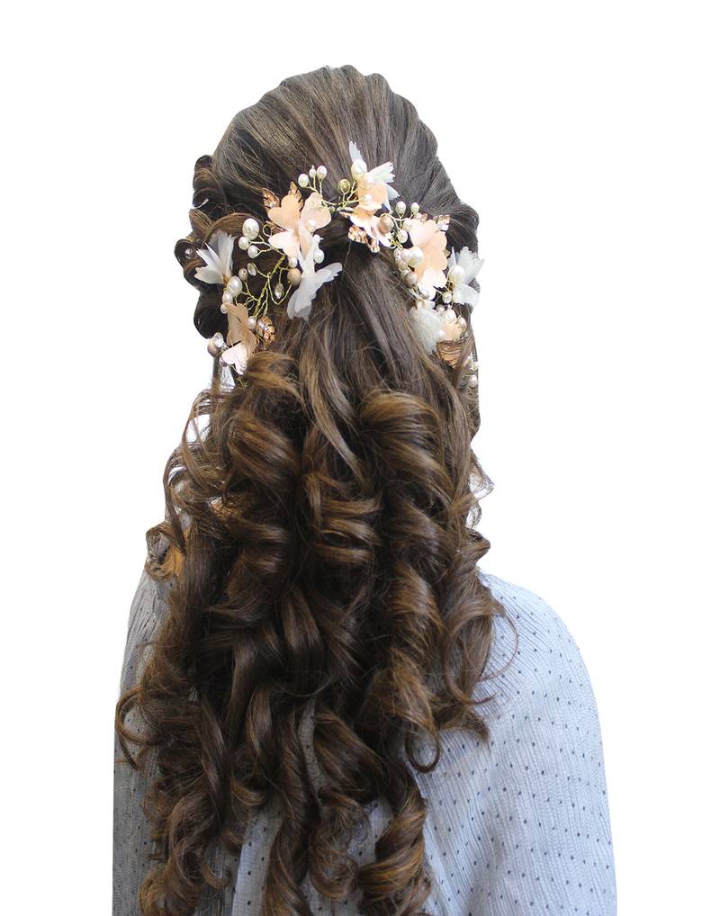 Beautiful 1 Pc Multicolor Bridal Flower Hair Accessory/ HeadPiece for Women and Girls