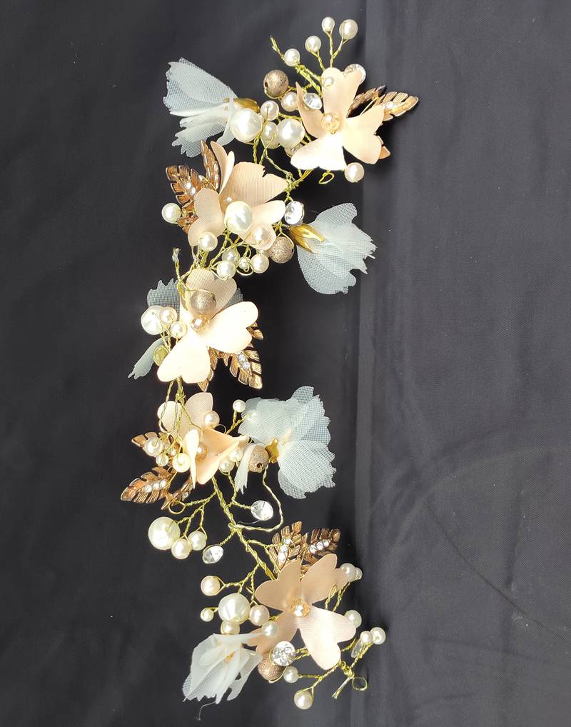Beautiful 1 Pc Multicolor Bridal Flower Hair Accessory/ HeadPiece for Women and Girls