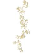 Beautiful 1 Pc White and Golden Bridal Flower Hair Accessory/ HeadPiece for Women and Girls