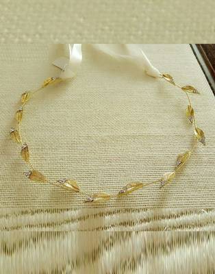 Beautiful 1 Pc Golden Bridal Flower Hair Accessory/ HeadPiece for Women and Girls 3