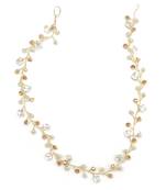 Beautiful 1 Pc White and Golden Bridal Flower Hair Accessory/ HeadPiece for Women and Girls