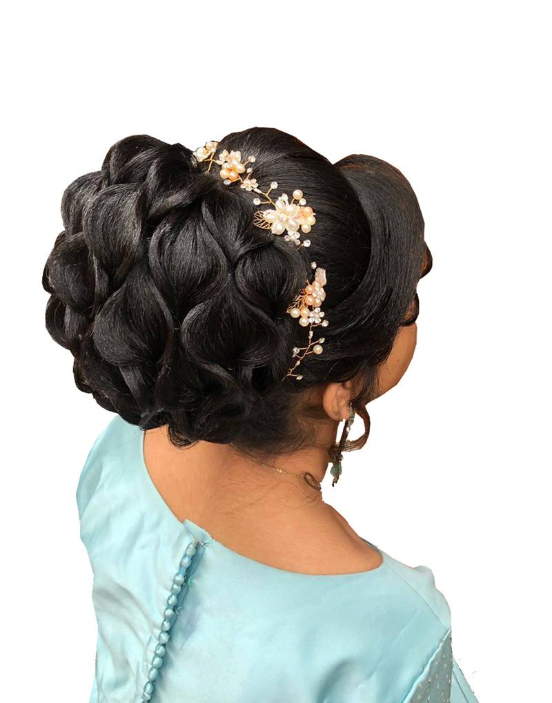 Beautiful 1 Pc White and Golden Bridal Flower Hair Accessory/ HeadPiece for Women and Girls