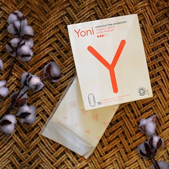 Yoni Organic Cotton Chemical Free Sanitary Pads With Wings For Women (Medium) 3