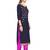 Navy-blue embroidered cotton salwar
