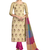 Beige embroidered cotton salwar