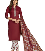 Maroon stone cotton salwar