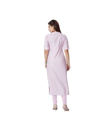 pretty women Sky Viscose Half Sleeves Solid Women's kurta 2