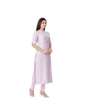 pretty women Sky Viscose Half Sleeves Solid Women's kurta 3