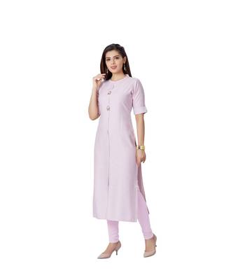 pretty women Sky Viscose Half Sleeves Solid Women's kurta 4