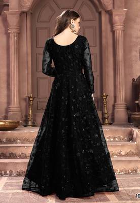 Black embroidered net salwar 2