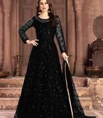 Black embroidered net salwar