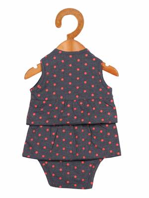Grey printed cotton girls-dresses 2
