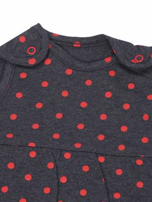 Grey printed cotton girls-dresses 3