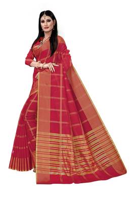 Pink woven banarasi silk saree with blouse 1