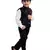 Black plain cotton silk boys-suit