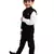 Black plain cotton silk boys-suit