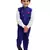 Blue plain cotton silk boys-suit